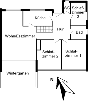 Grundriss Ferienhaus (Ferienwohnung) Finkennest in Hohwacht